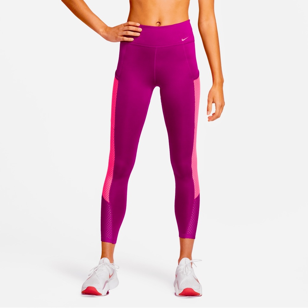 044.NIKE-PURPLE & PINK THERMA FIT TIGHT FIT MID RISE JOGGER PANTS NWT